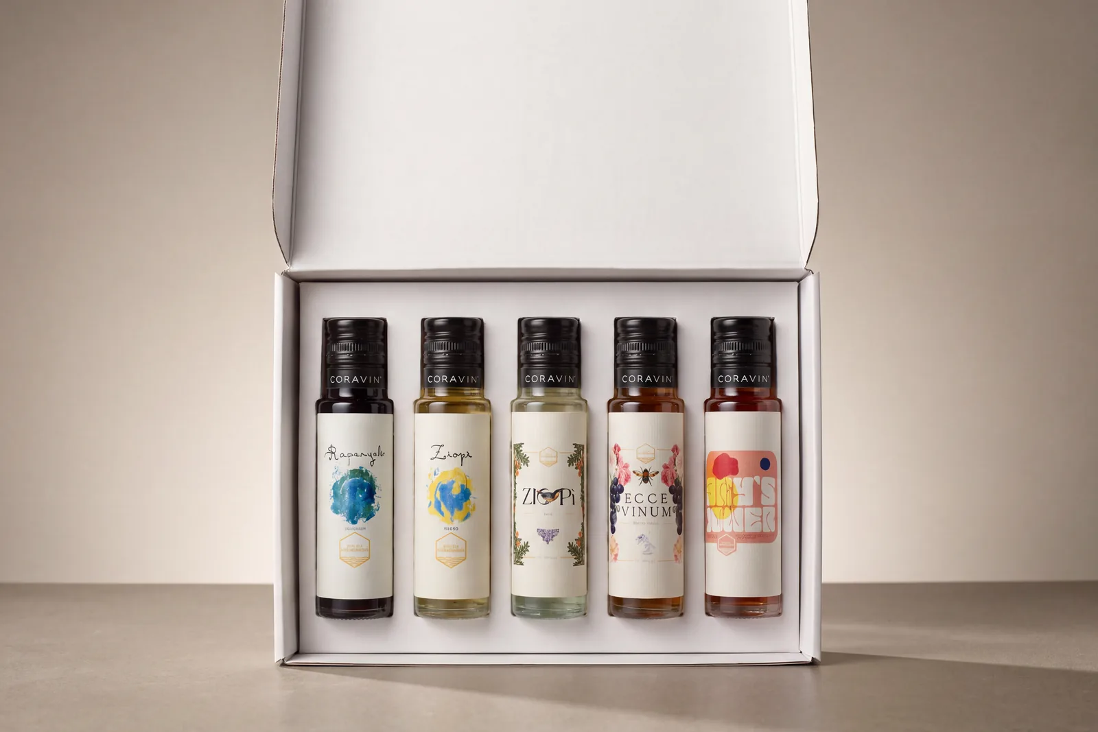 Le cinque esperienze di degustazione Tenuta Massanova da 100 ml nella box dedicata